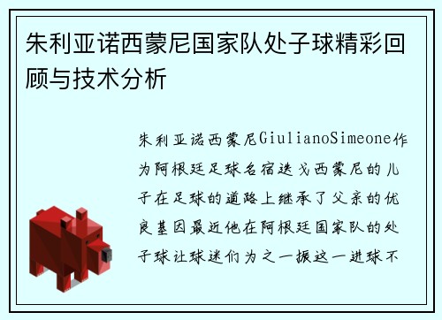 朱利亚诺西蒙尼国家队处子球精彩回顾与技术分析